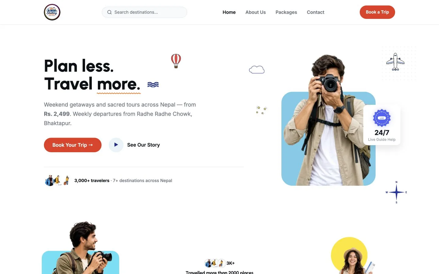 Shailung Holidays website homepage screenshot